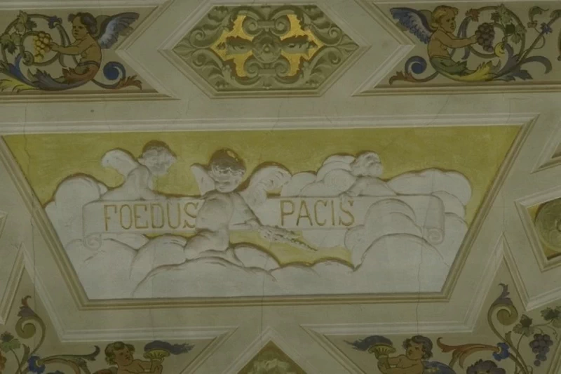 Pietro - Dipinto murale con l'iscrizione Foedus Pacis